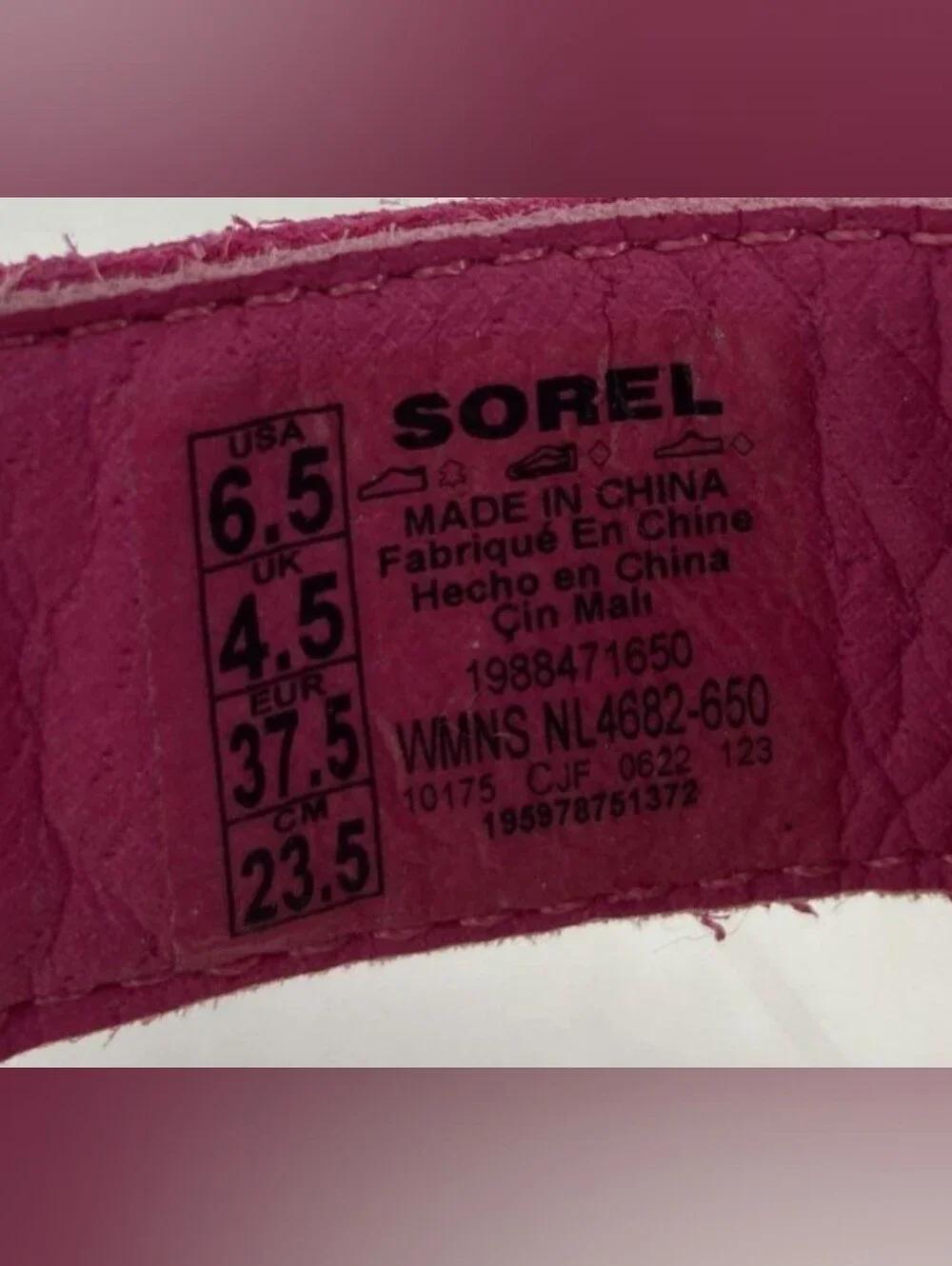 Sorel Joanie III Slingback 'Fuchsia Fizz/Chalk' Wedge Sandals Size 6.5 New